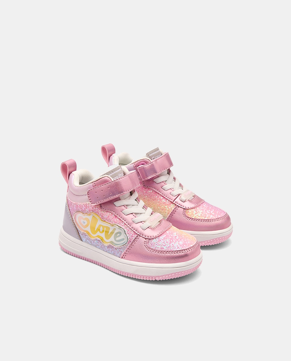 Sapatilhas Tipo Botas com Luzes Love Conguitos Rosa-4