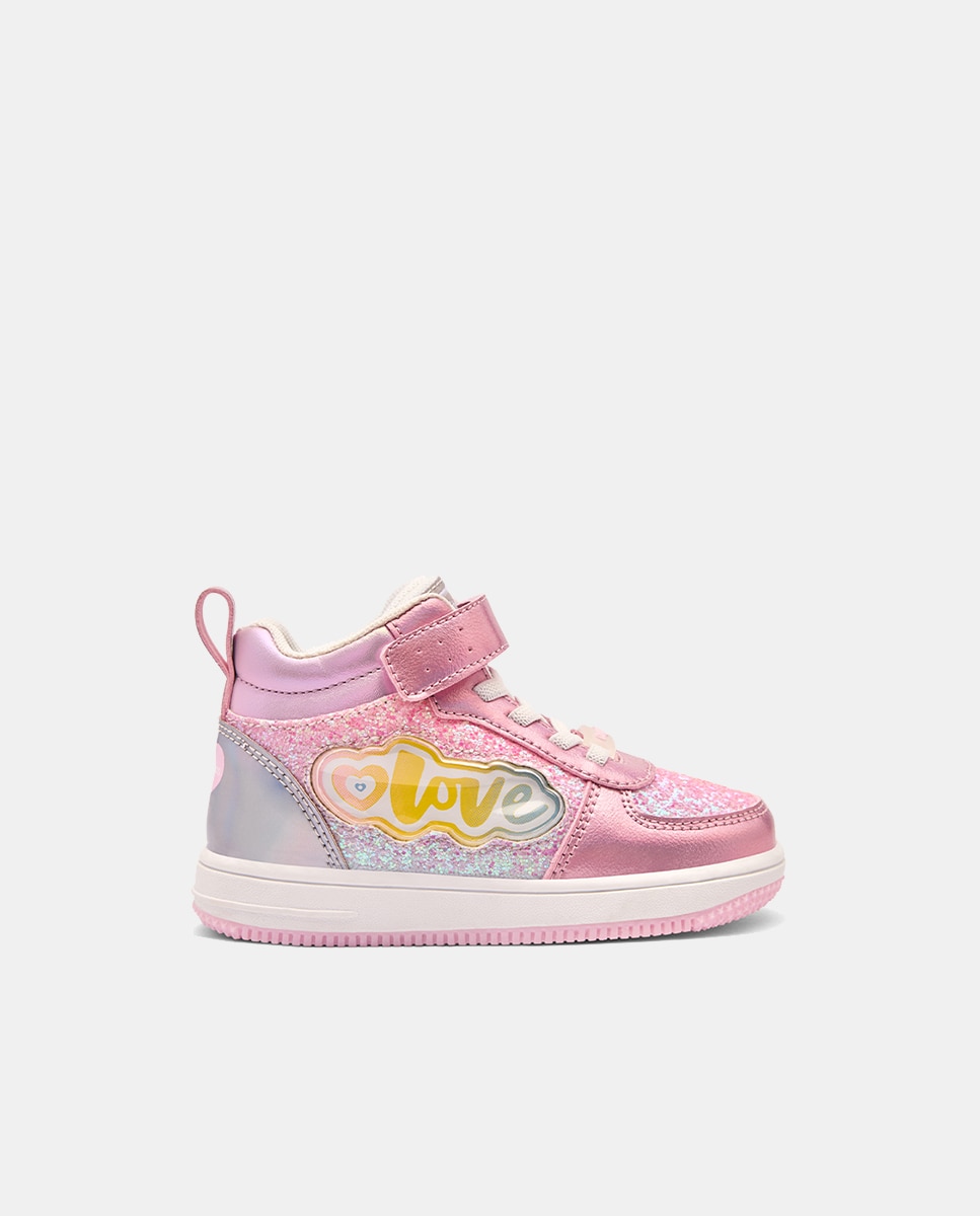Sapatilhas Tipo Botas com Luzes Love Conguitos Rosa-5
