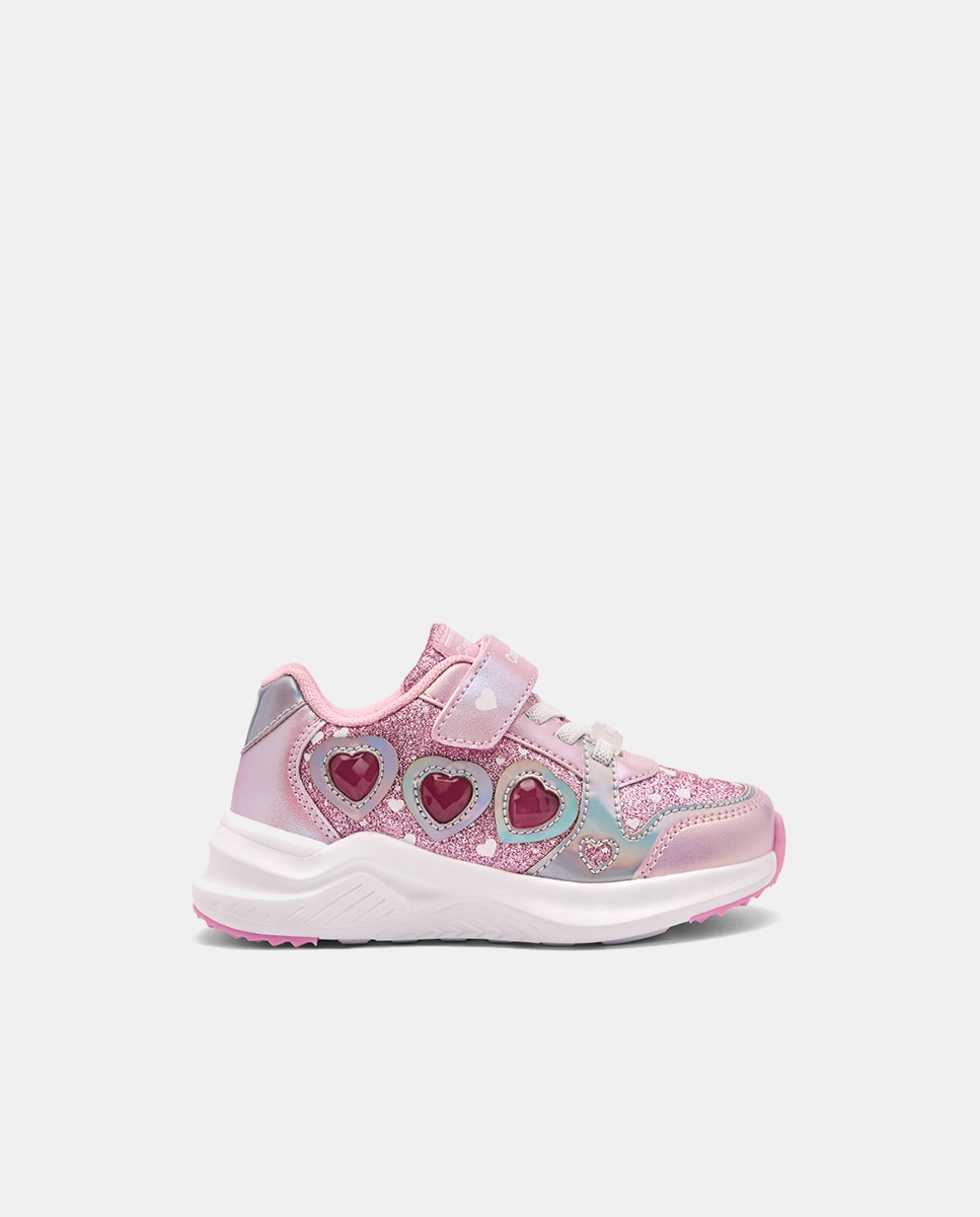 Sapatilhas de Luzes com Corações Rosa-5
