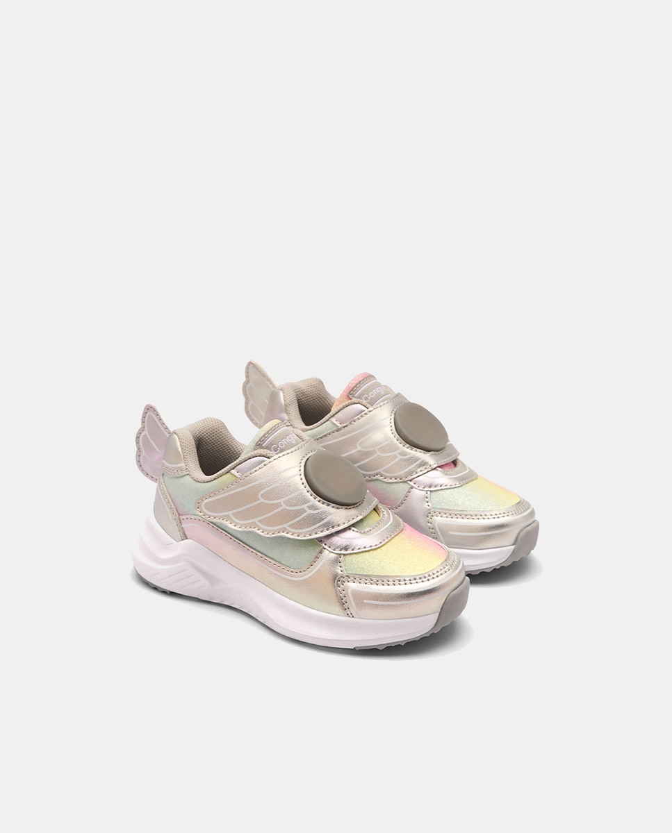 Sapatilhas de Luzes com Velcro Asa Conguitos Prata-4