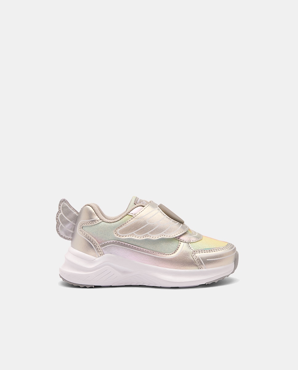 Sapatilhas de Luzes com Velcro Asa Prata-5