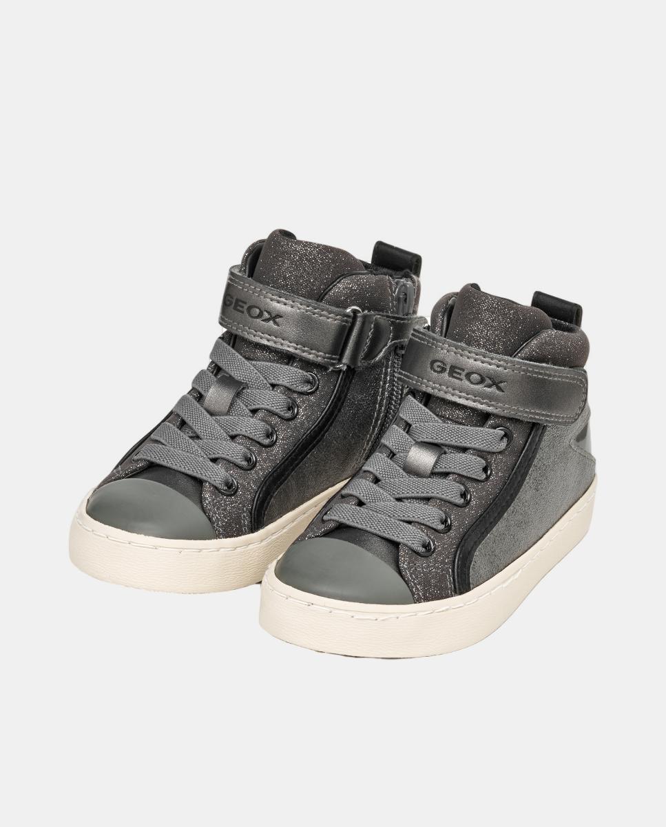 Sapatilhas desportivas prateadas com animal print Cinzento-4