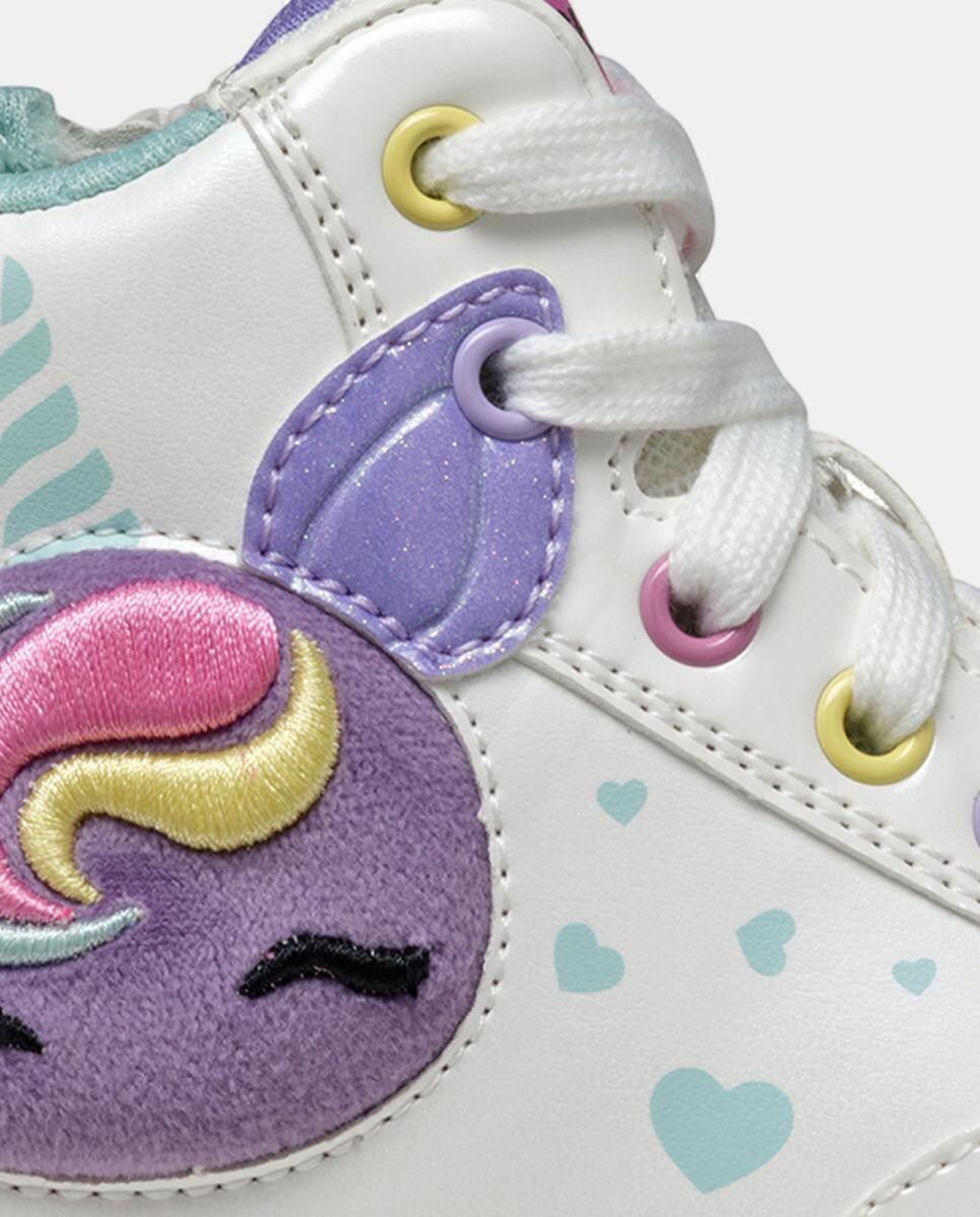 Sapatilhas Transpiráveis Mid Cut com Luzes Branco-2