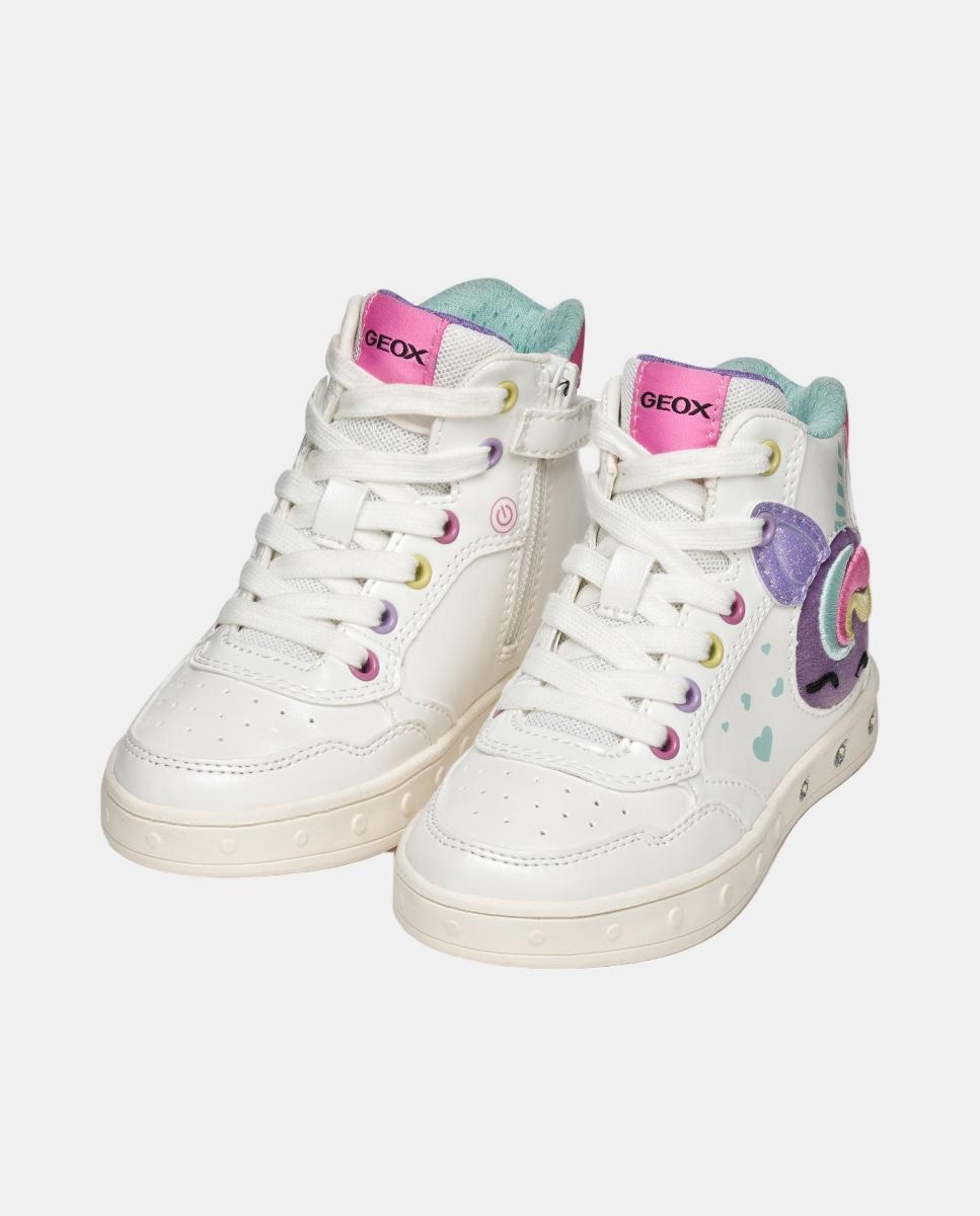 Sapatilhas Transpiráveis Mid Cut com Luzes Branco-4