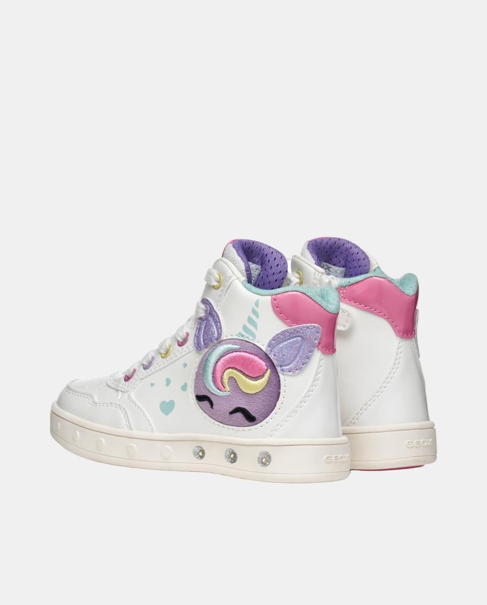 Sapatilhas Transpiráveis Mid Cut com Luzes Branco-5