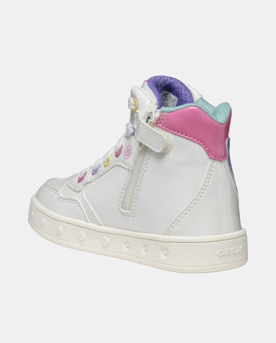 Sapatilhas Transpiráveis Mid Cut com Luzes Branco-7