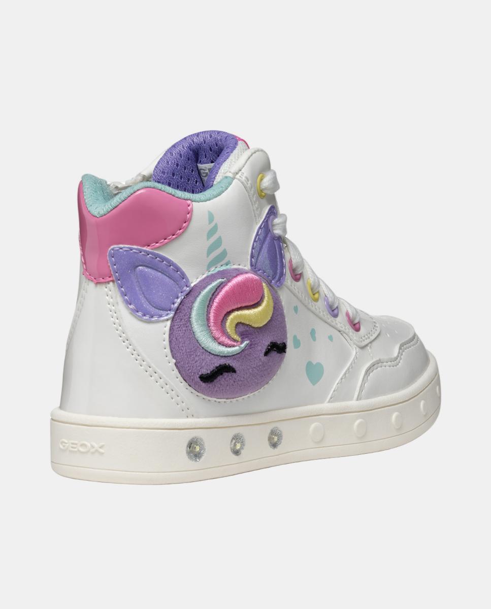 Sapatilhas Transpiráveis Mid Cut com Luzes Branco-8