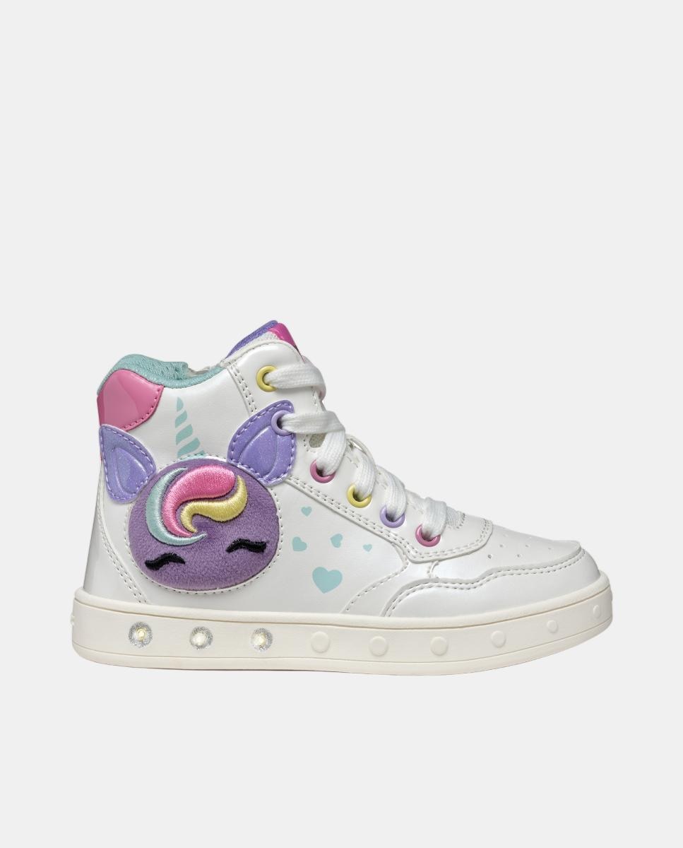 Sapatilhas Transpiráveis Mid Cut com Luzes Branco-11