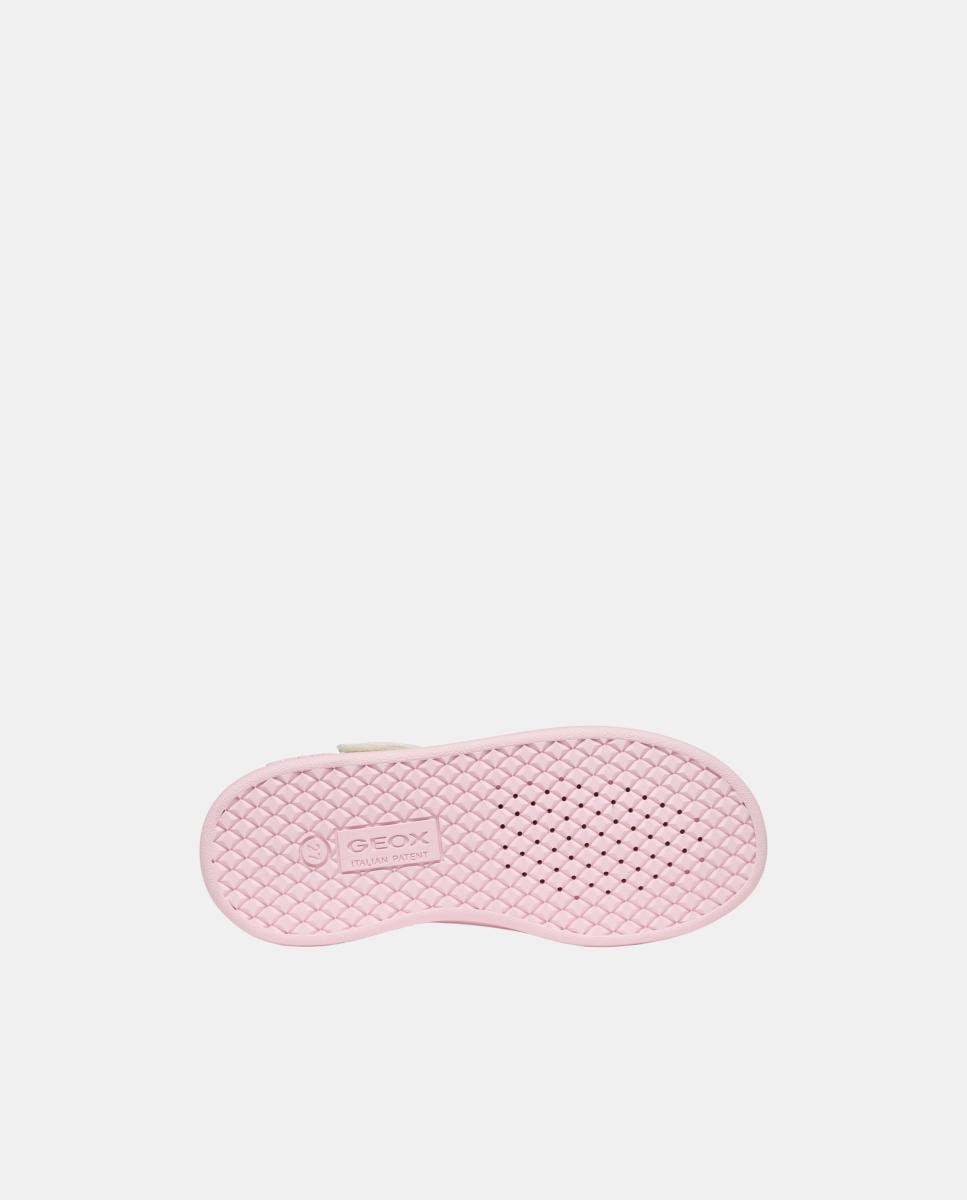 Sapatilhas de Corte Médio com Apliques de Glitter Geox Branco-6