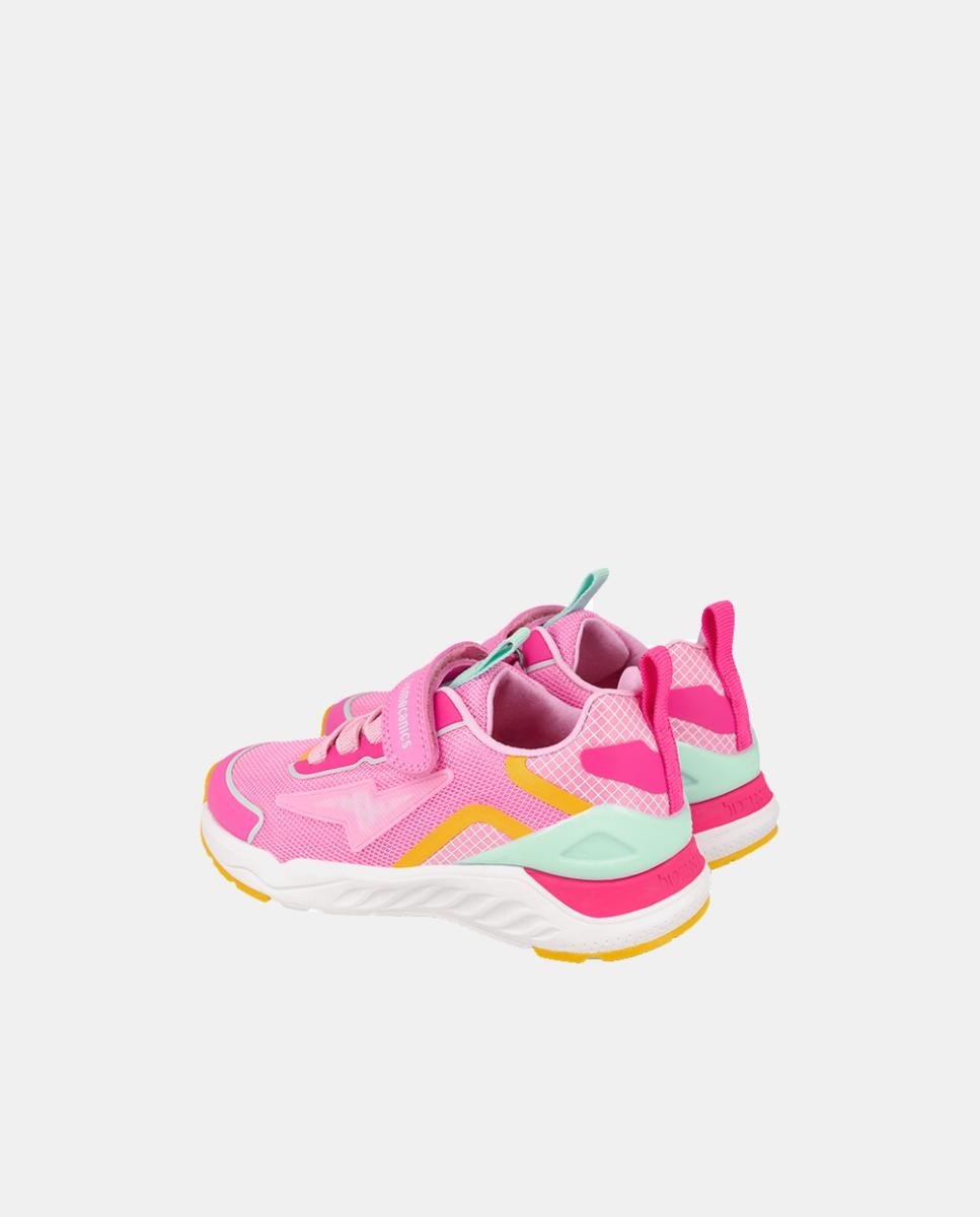Sapatilhas para Menina com Biqueira Protegida e Fecho de Velcro com Elásticos Rosa-3