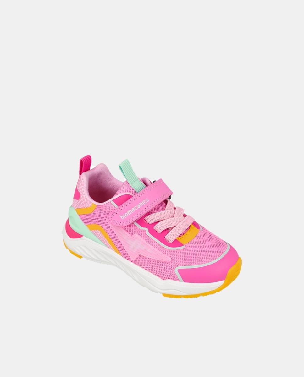 Sapatilhas para Menina com Biqueira Protegida e Fecho de Velcro com Elásticos Rosa-4