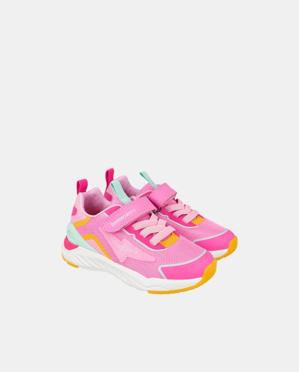Sapatilhas para Menina com Biqueira Protegida e Fecho de Velcro com Elásticos Rosa-7