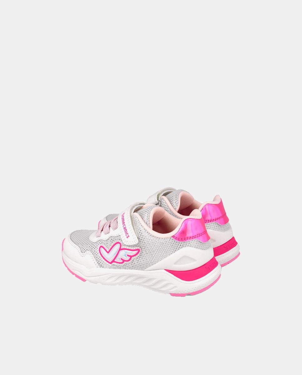 Sapatilhas para Menina com Biqueira Protegida e Fecho de Velcro com Elásticos Branco-3