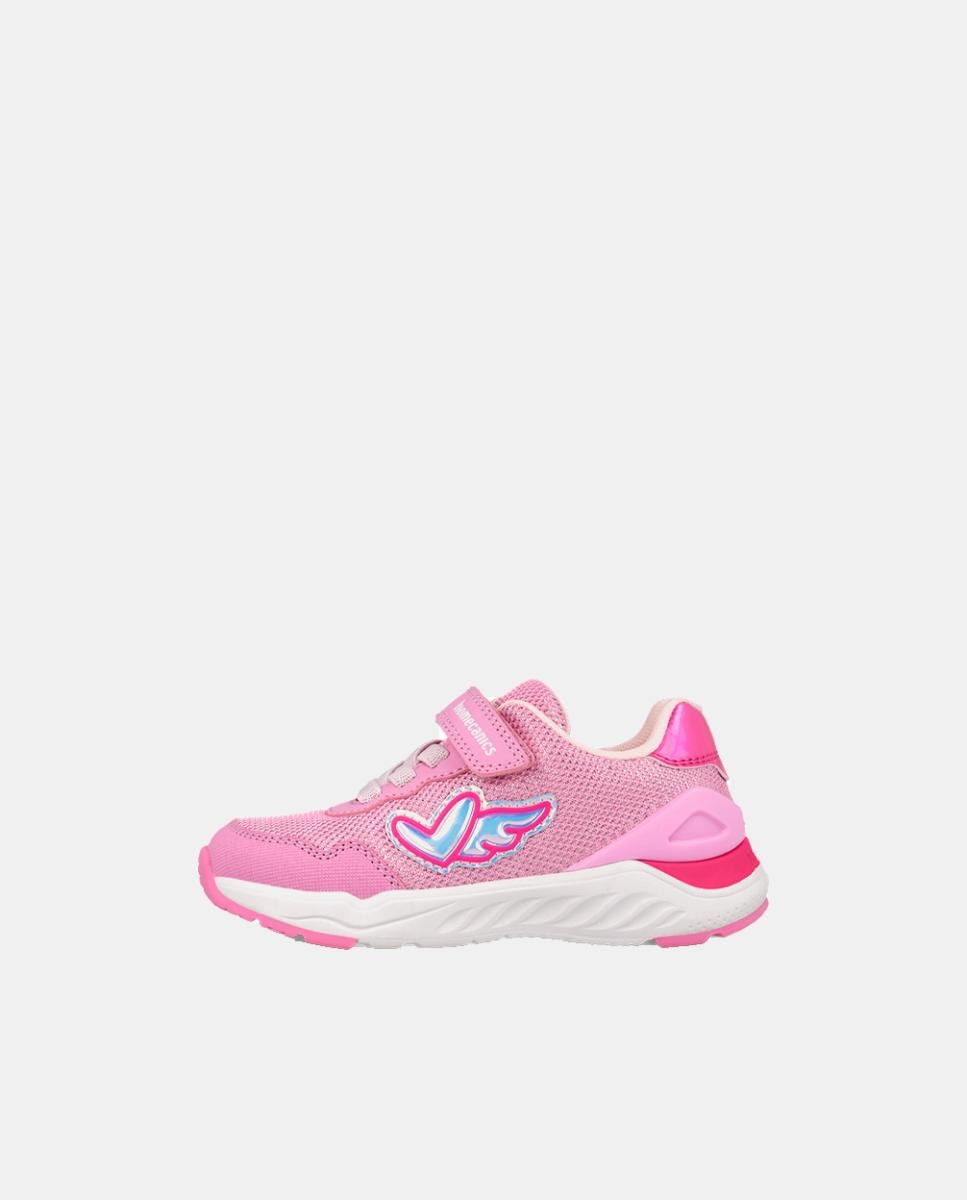 Sapatilhas para Menina com Biqueira Protegida e Fecho de Velcro com Elásticos Rosa-2