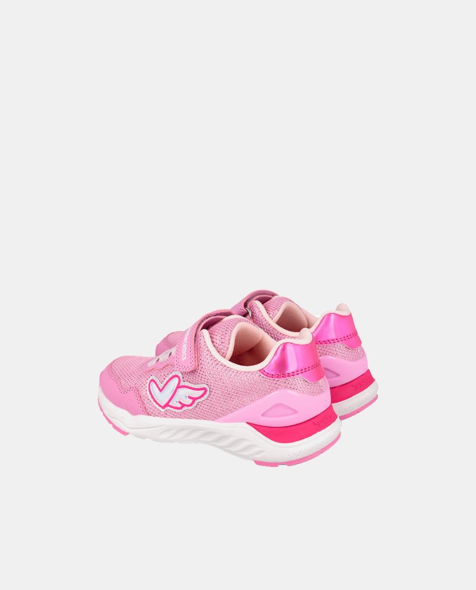 Sapatilhas para Menina com Biqueira Protegida e Fecho de Velcro com Elásticos Rosa-3