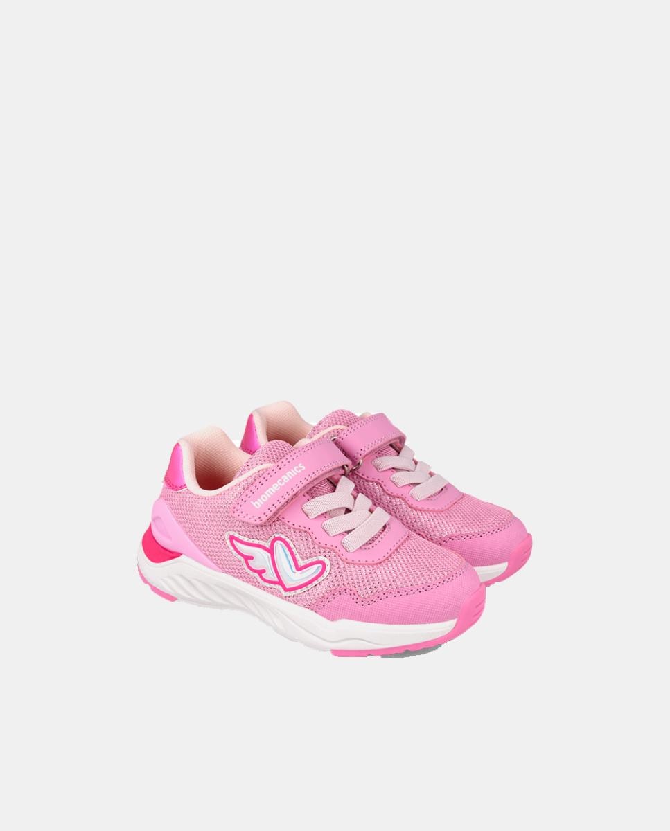 Sapatilhas para Menina com Biqueira Protegida e Fecho de Velcro com Elásticos Rosa-5