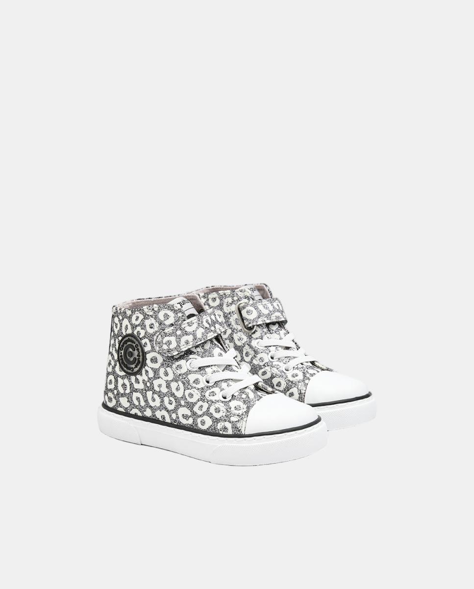 Sapatilhas Altas que Brilham no Escuro e com Glitter Prateado Conguitos Prata-4