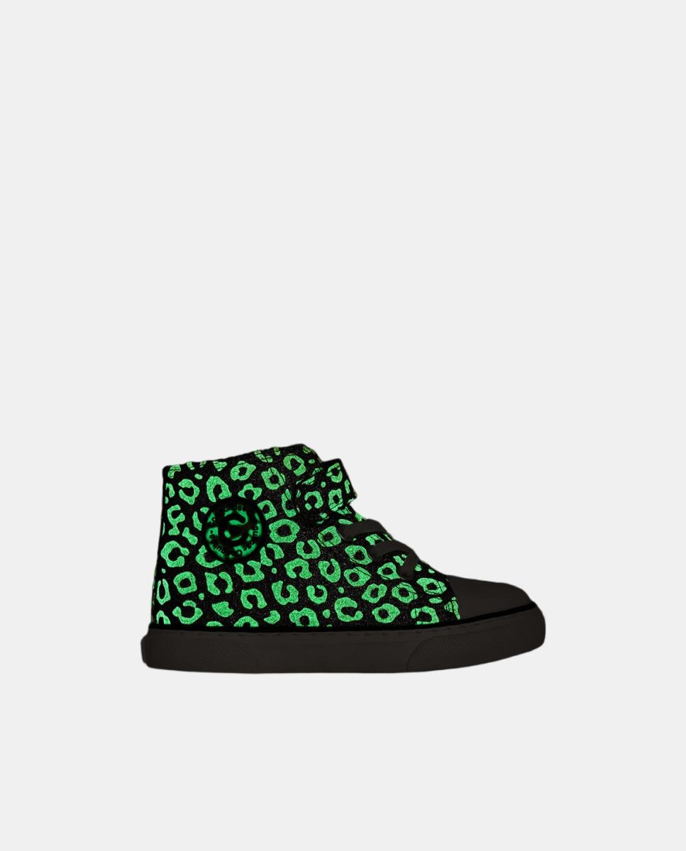 Sapatilhas Altas que Brilham no Escuro e com Glitter Prateado Conguitos Prata-5