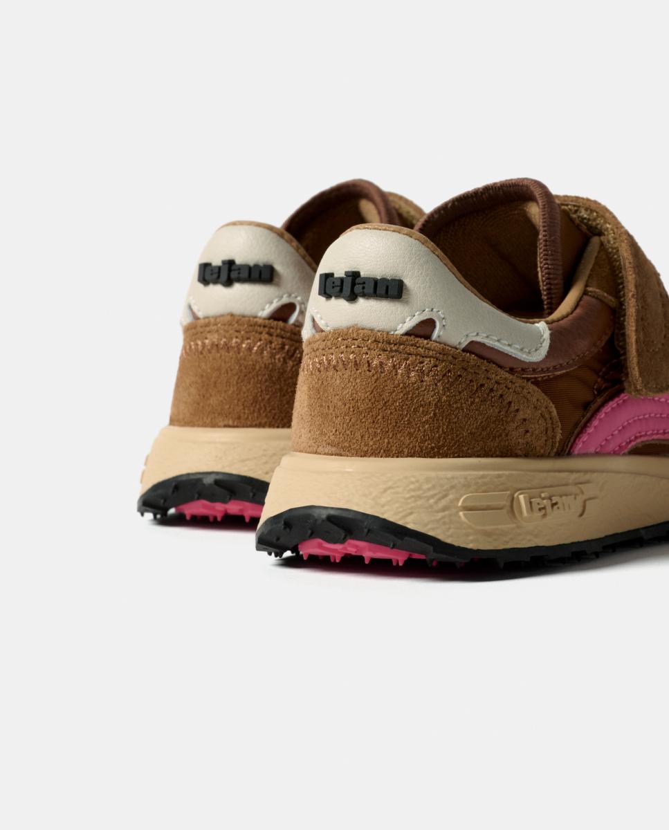 Zapatillas bajas lejan melrose niña en nylon con velcro - Marrón caramelo Marrón caramelo-2