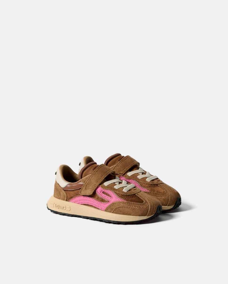 Zapatillas bajas lejan melrose niña en nylon con velcro - Marrón caramelo Marrón caramelo-4