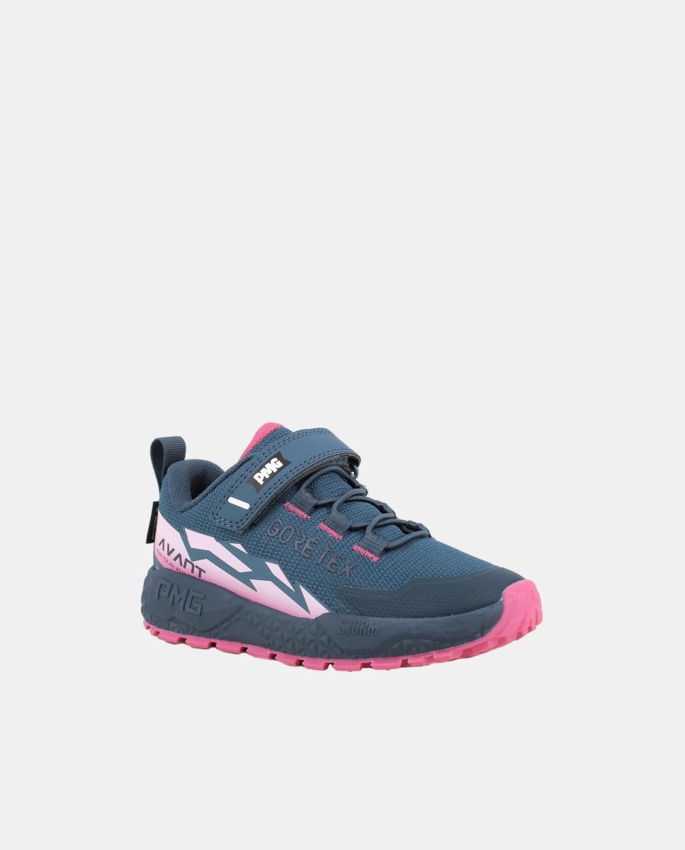 Sapatilhas em Tecido com Fecho com Velcro e Atacadores Elásticos e Forro Goretex Azul-3