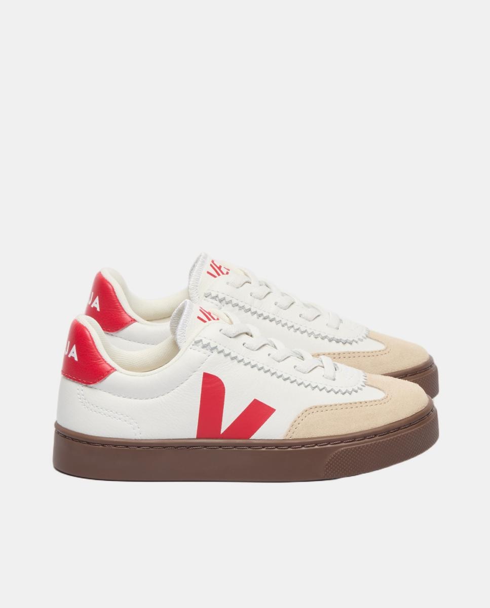 Sapatilhas de Couro Modelo Volley Veja Branco Total-1
