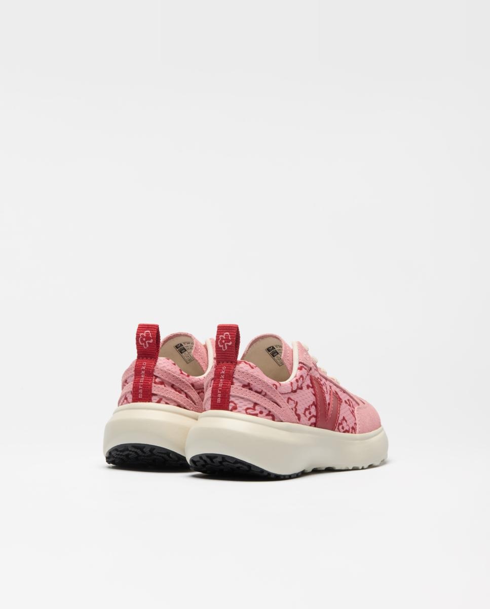 Sapatilhas de Criança Modelo Small Canary em Alveomesh com Atacadores Elásticos Rosa-2