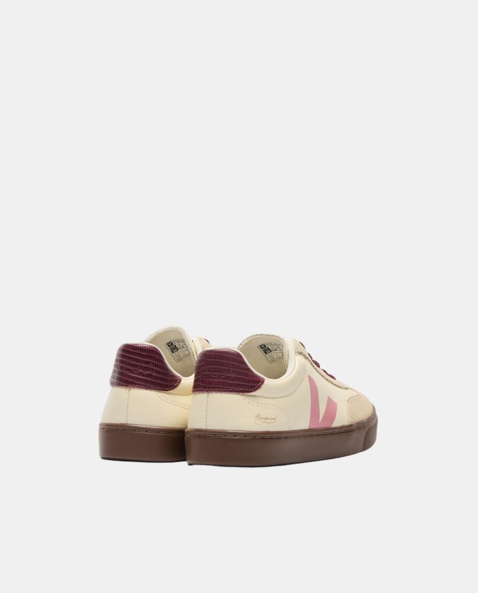 Sapatilhas de Criança Modelo Small Volley em Pele com Atacadores Elásticos Branco-marfim-2