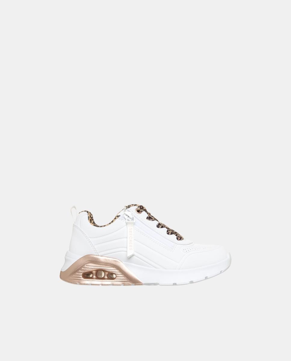 Zapatilla de niña moda piel - Skechers - Blanco Blanco-1