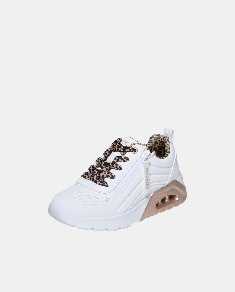 Zapatilla de niña moda piel - Skechers - Blanco Blanco-3