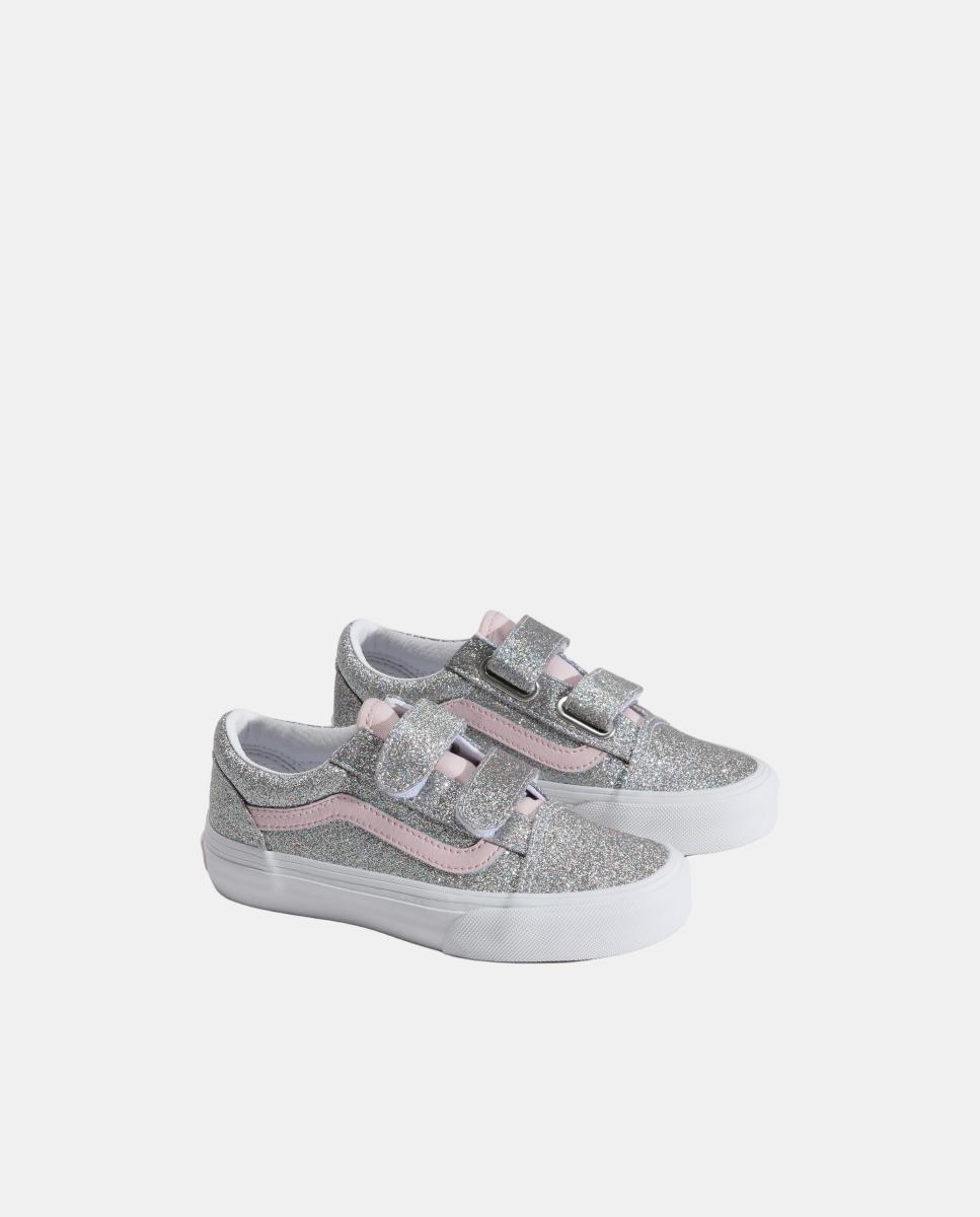 Sapatilhas casual s Old Skool Vans com Velcros Prata-4