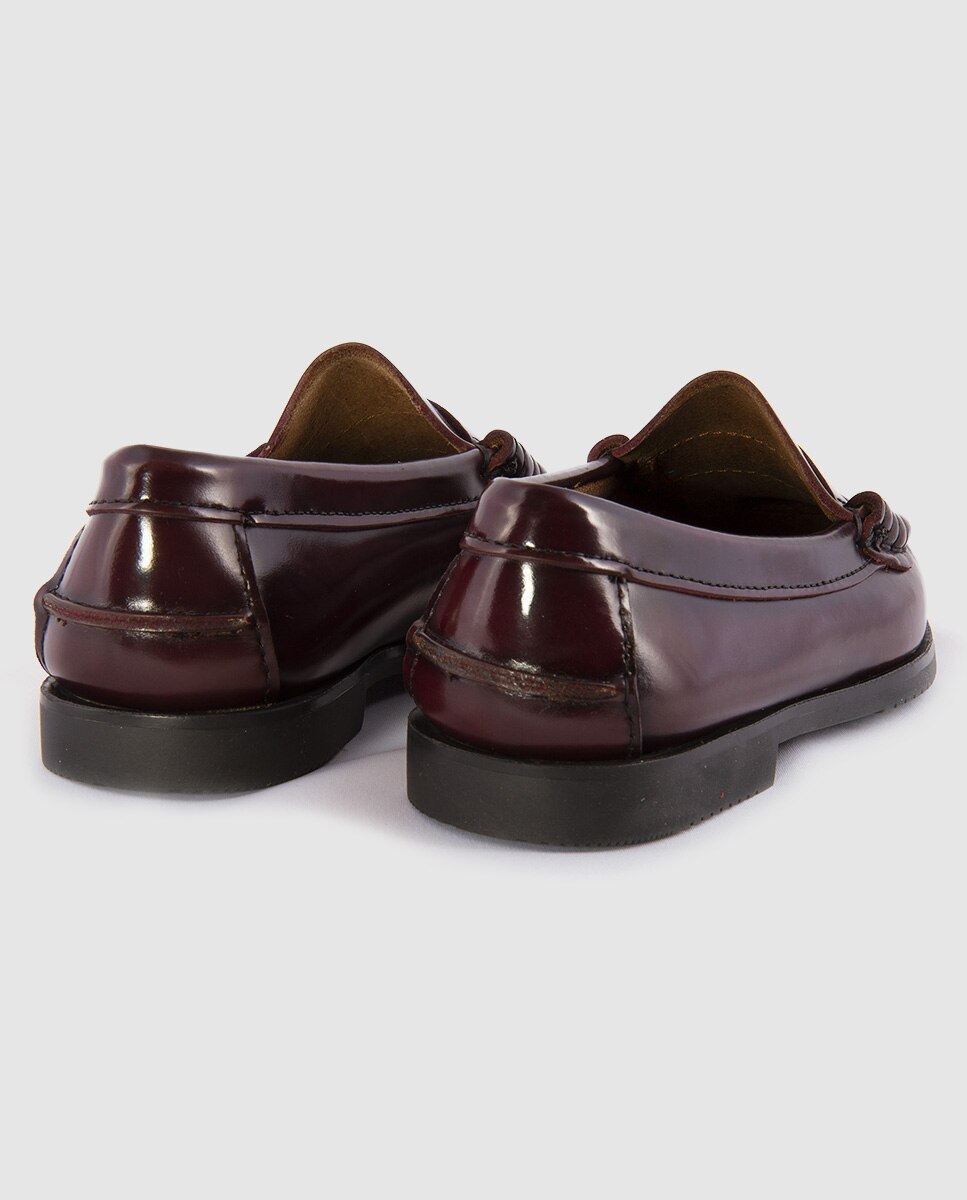 Mocassins 1901 em pele grená Grená-3