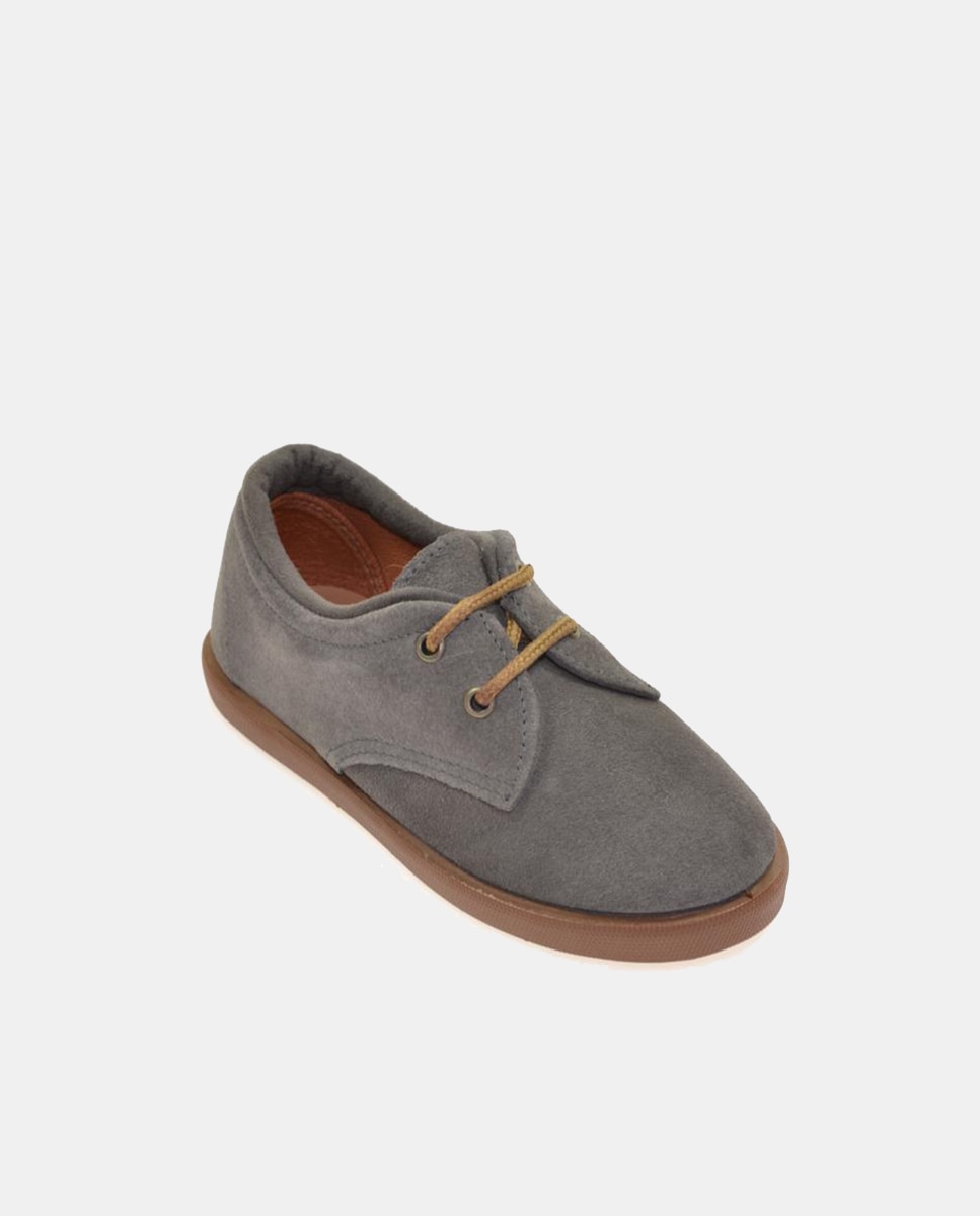 Sapatos de Atacadores com Sola de Borracha e em Pele Chuches Cinzento-1
