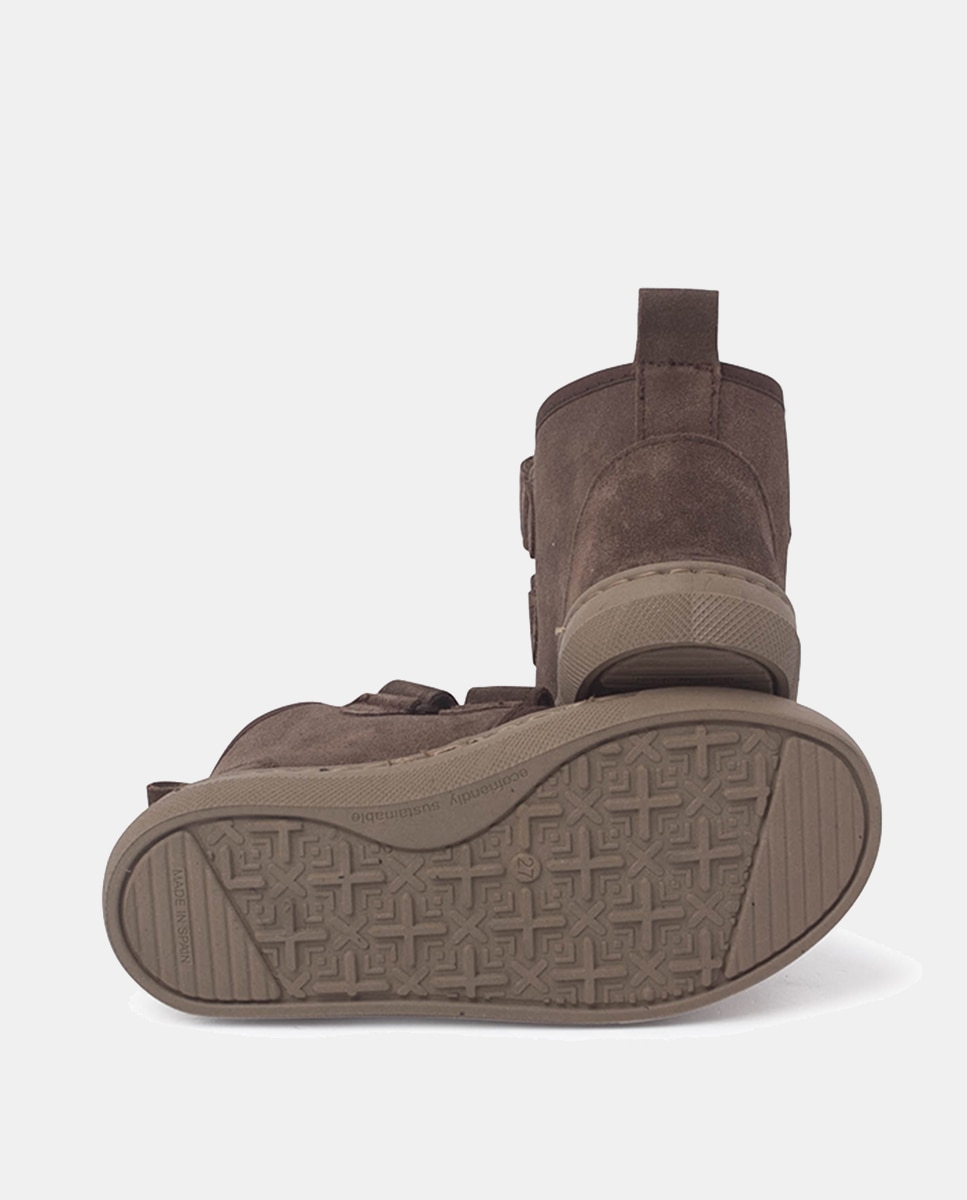 Botas em Croute com Fecho Aderente Duplo Pisamonas Castanho-2