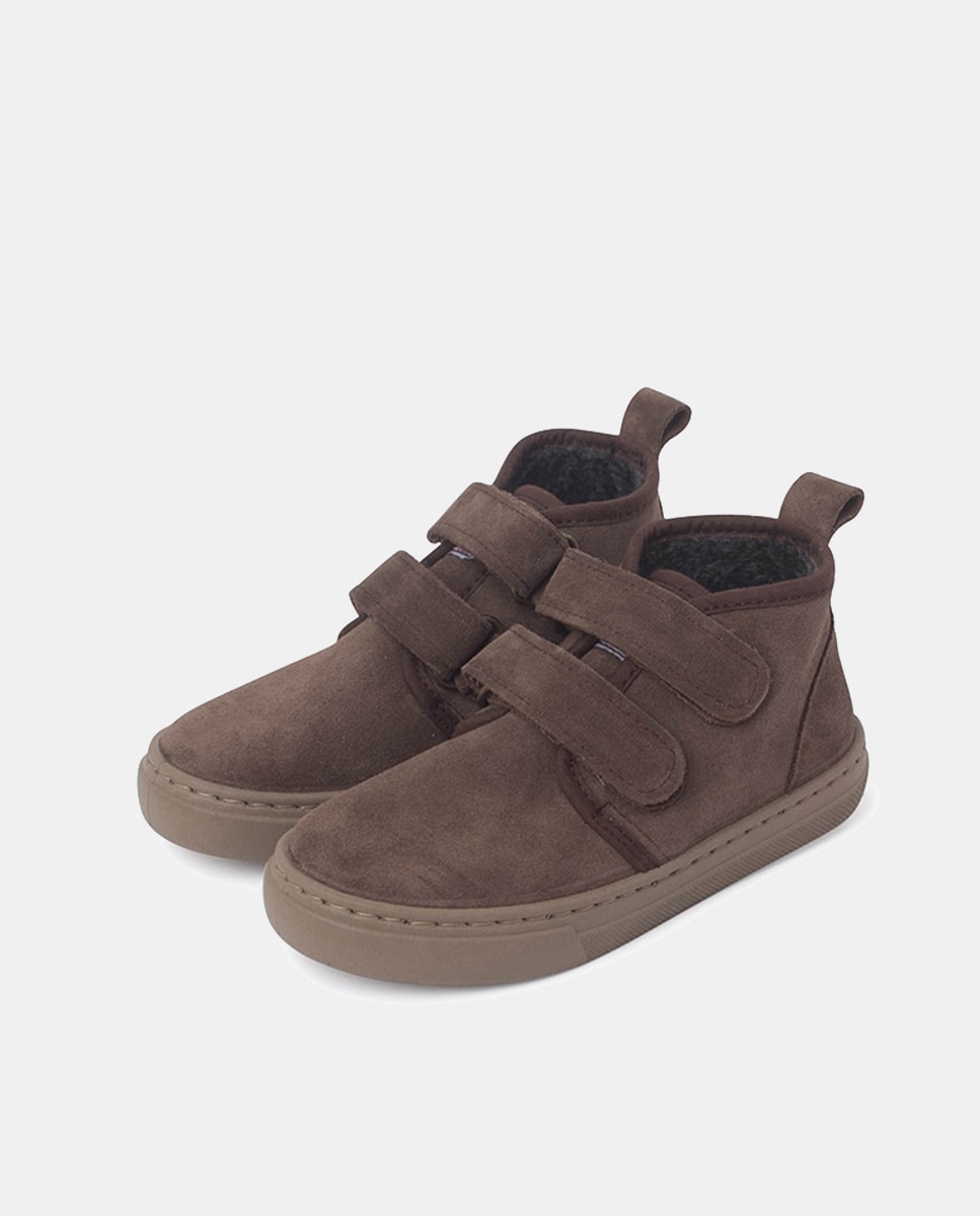 Botas em Croute com Fecho Aderente Duplo Pisamonas Castanho-3