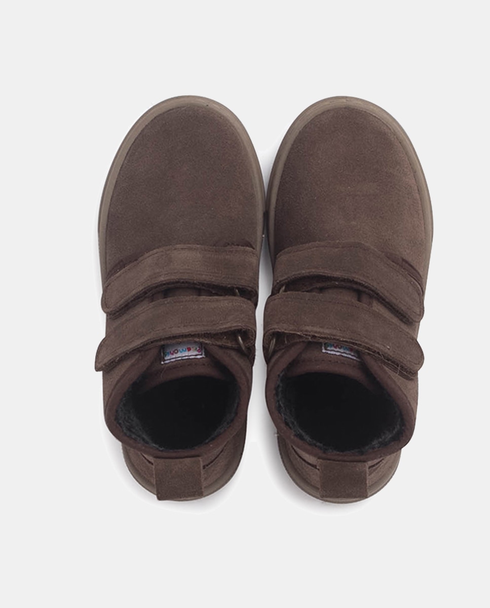 Botas em Croute com Fecho Aderente Duplo Pisamonas Castanho-4