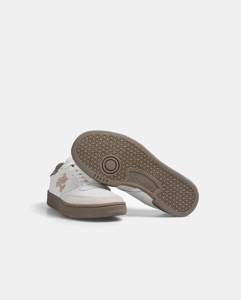 Sapatilhas com Caveira Lateral Branco-5