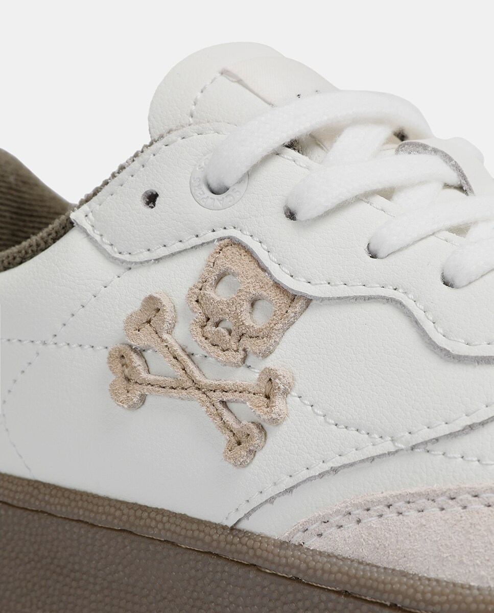 Sapatilhas com Caveira Lateral Branco-7