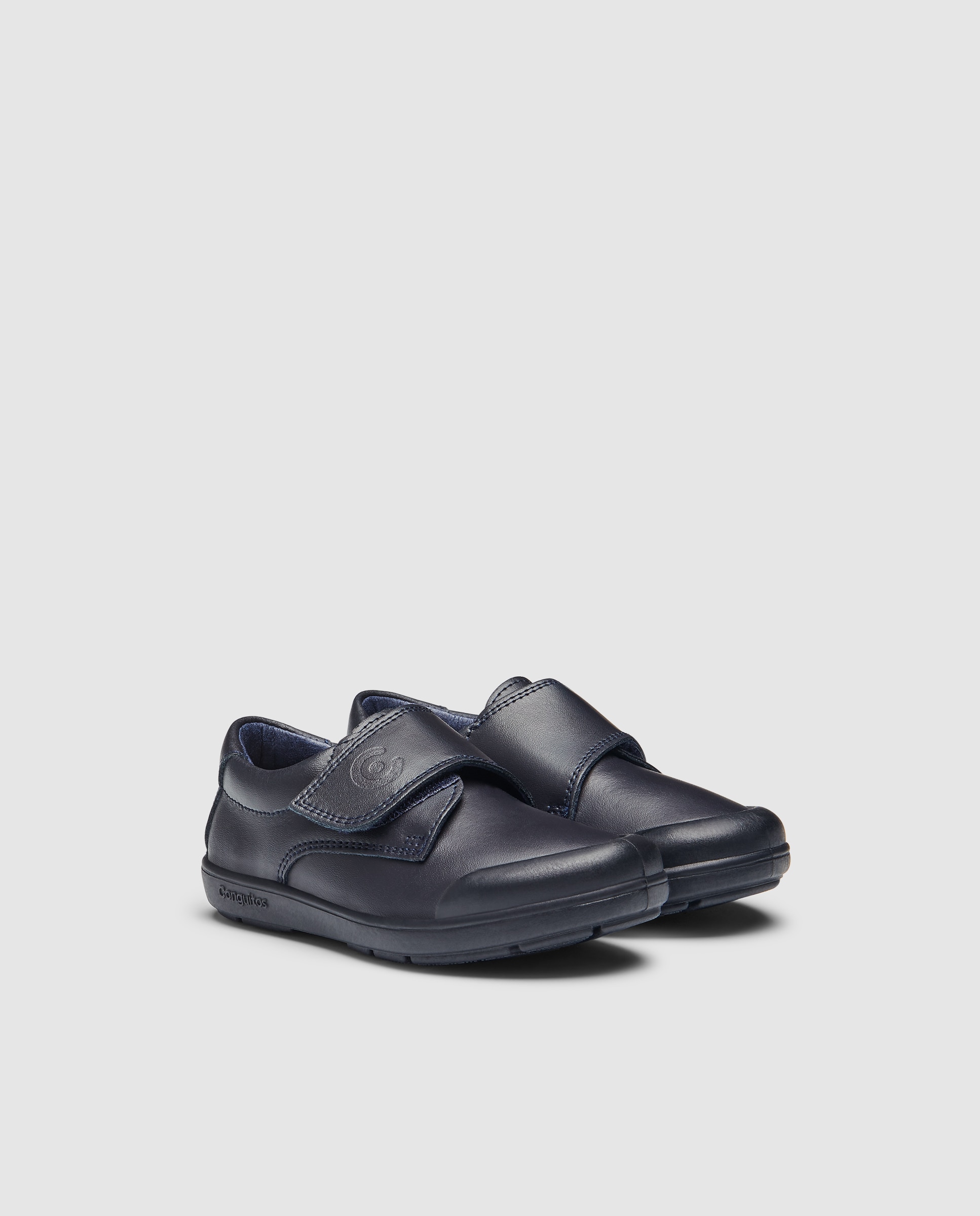 Sapatos Escolares com Fecho Aderente e em Pele - Azul-Marinho Conguitos Azul-marinho-2