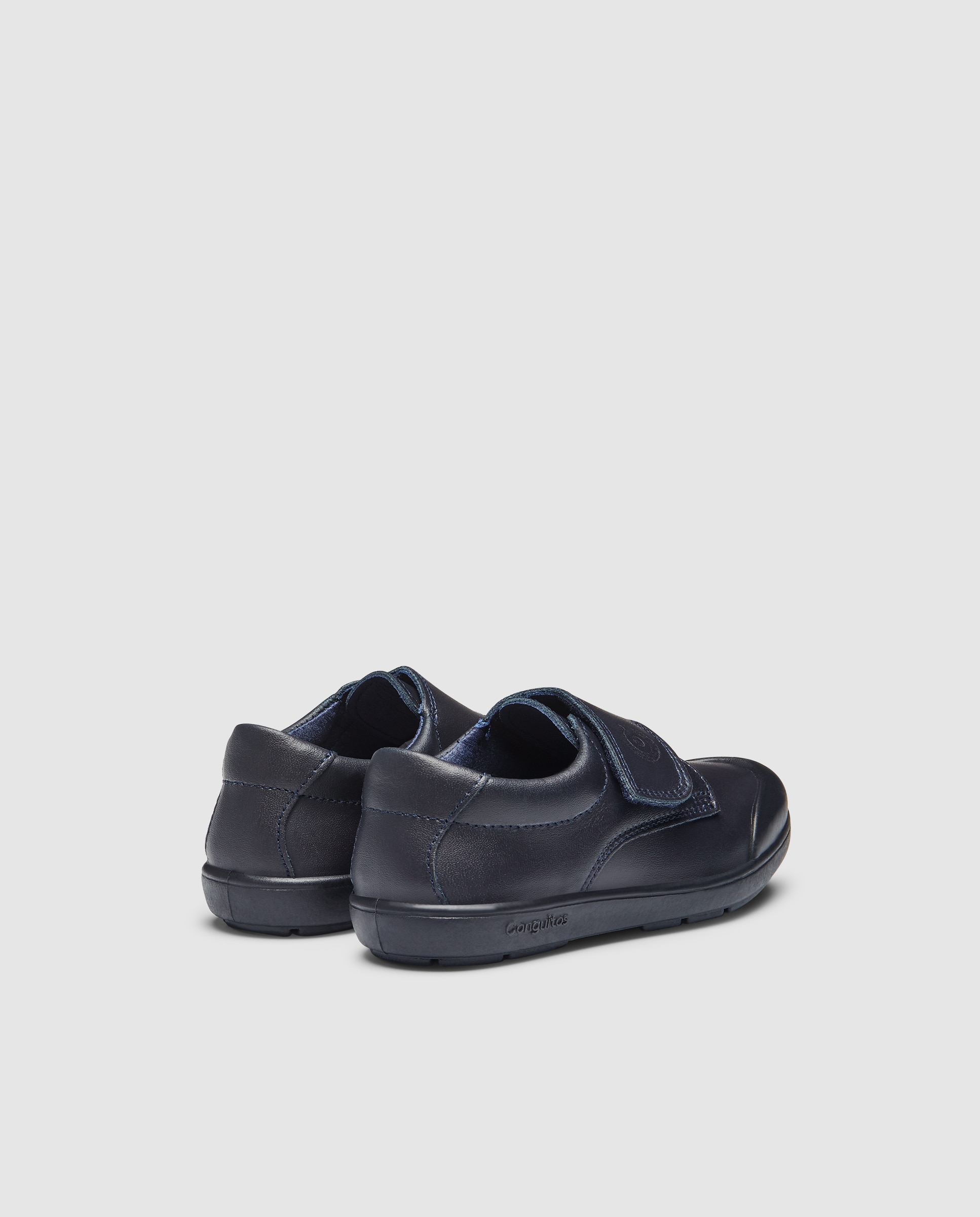 Sapatos Escolares com Fecho Aderente e em Pele - Azul-Marinho Conguitos Azul-marinho-3