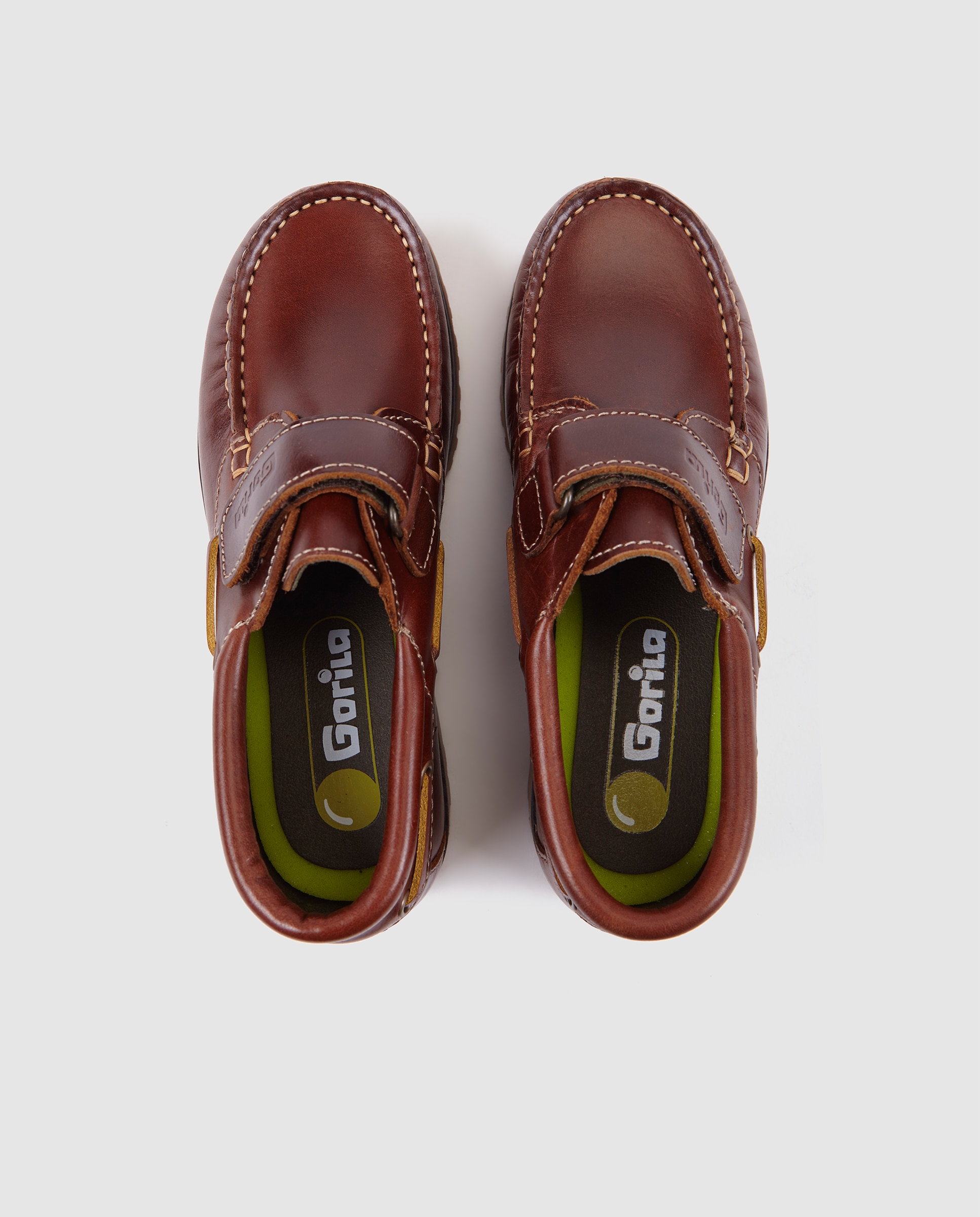 Náuticos de rapaz Gorila de pele castanhos Castanho-claro-4