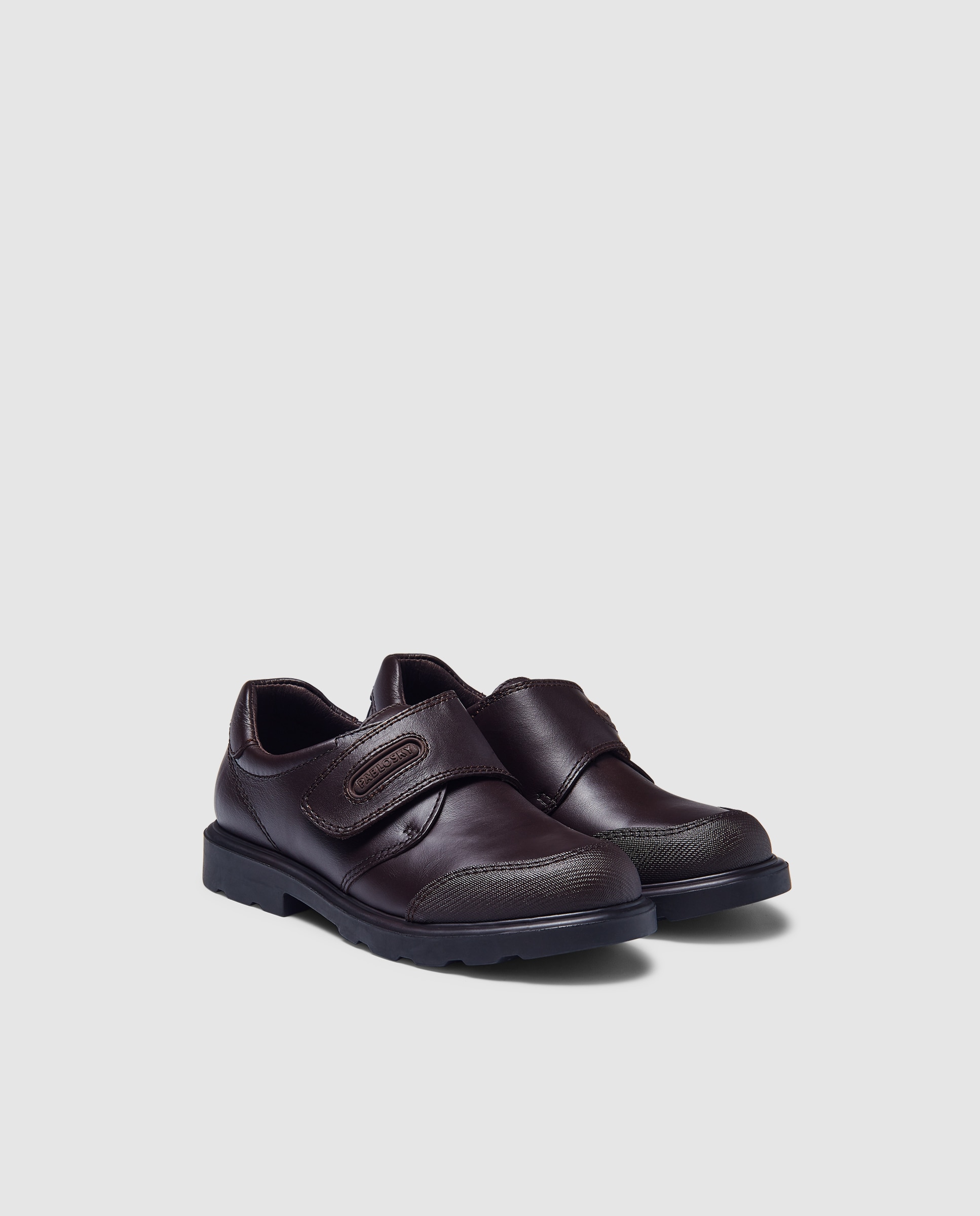 Zapatos de colegio de niño Pablosky en con cierre adherente - Marrón Marrón-2