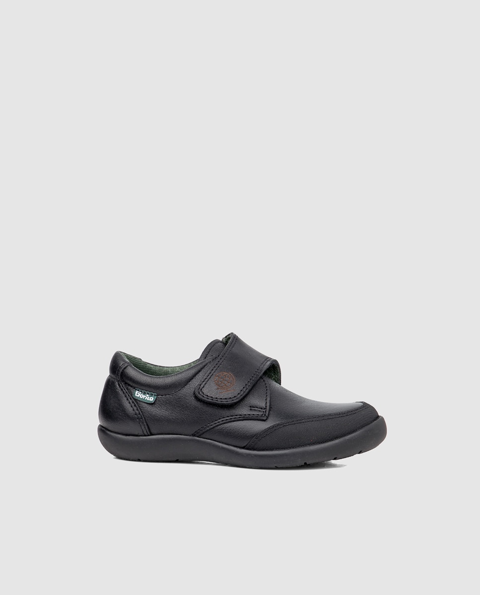 Imagem 0 de Sapatos escolares pretos de criança com fecho aderente