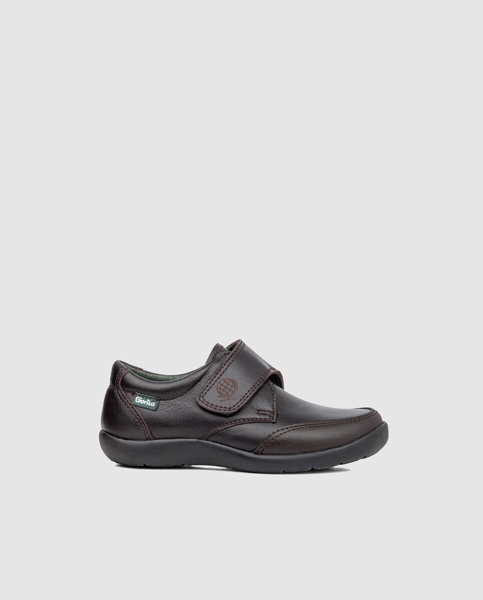Imagem 0 de Sapatos de Criança com Biqueira Reforçada, Fecho Aderente e em Pele - Castanho