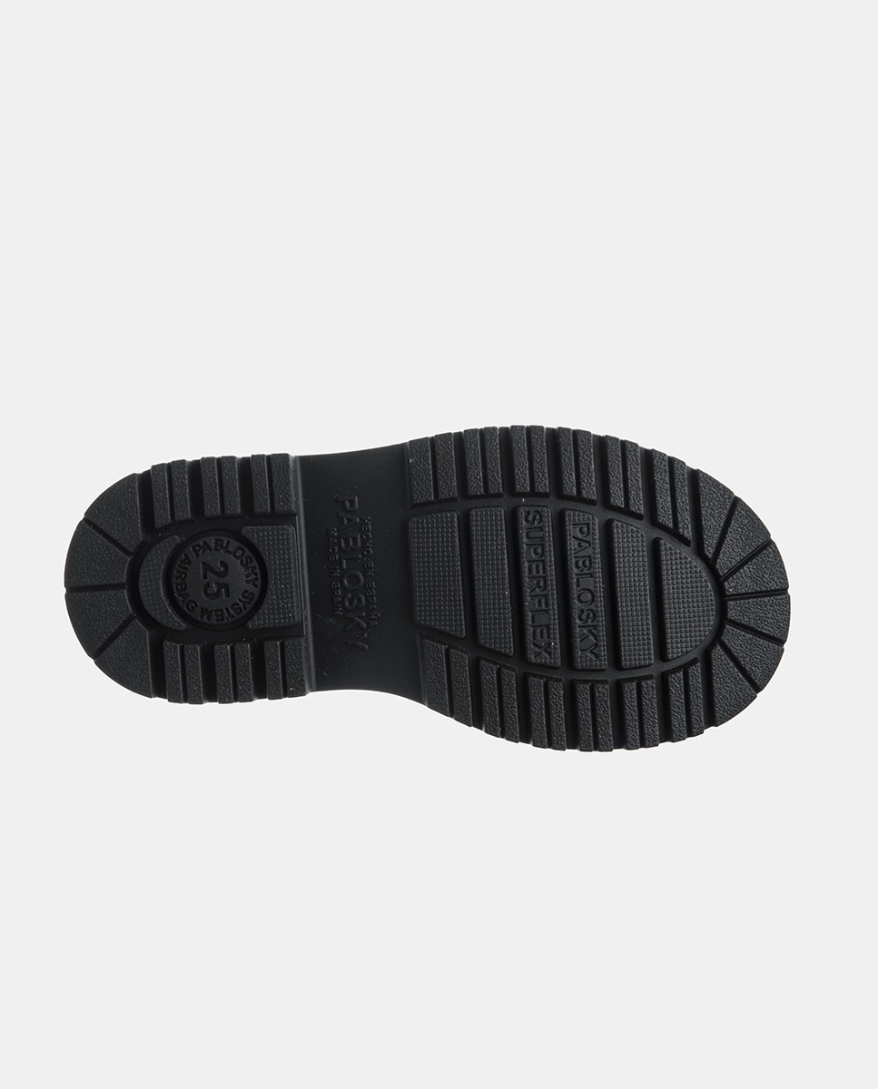 Sapatos com Fecho Aderente, Biqueira Reforçada e em Pele Pablosky Castanho-escuro-6