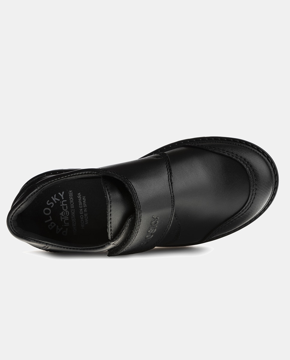 Zapatos de niño en piel con puntera reforzada y cierre adherente - Pablosky - Negro Negro-2