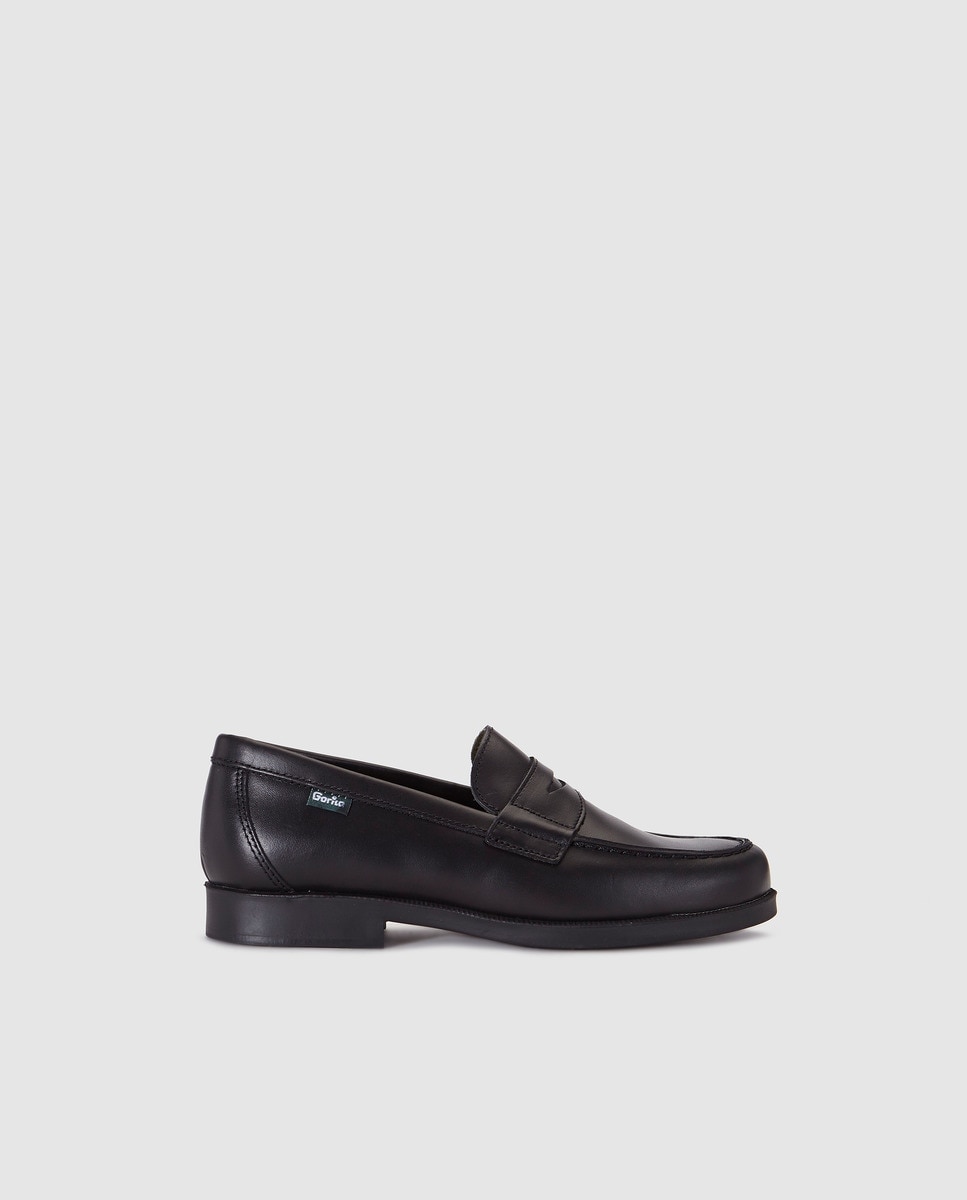 Imagem 0 de Mocassins de menino Gloria de pele em preto