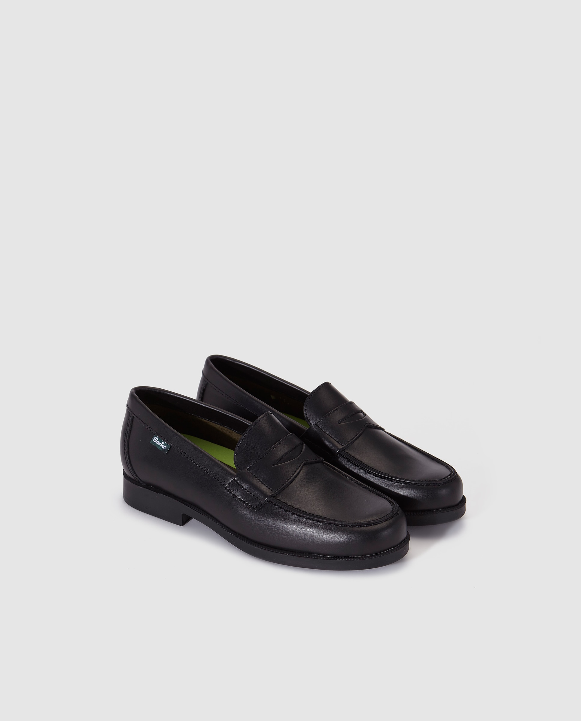 Mocassins de menino Gloria de pele em preto Preto-2