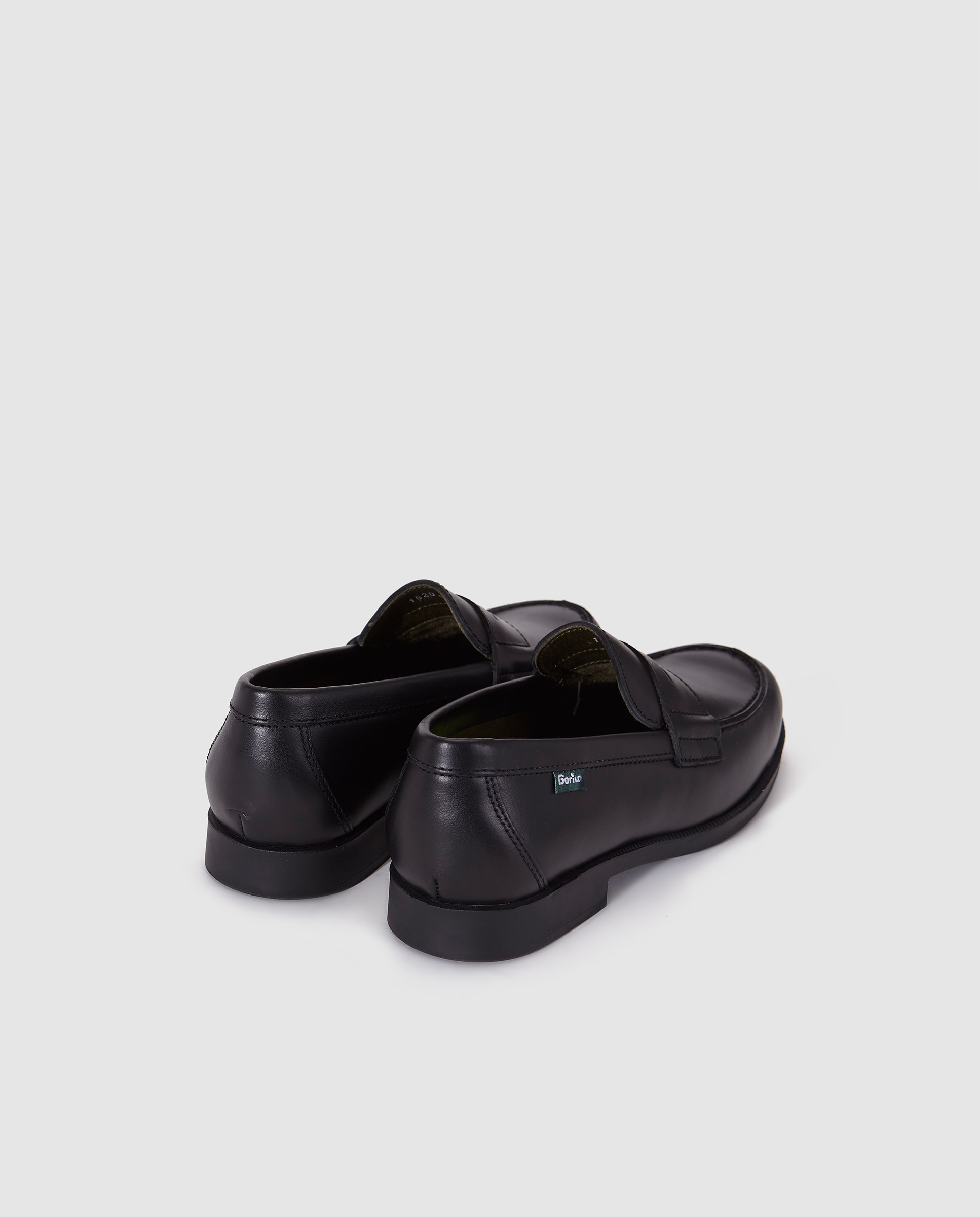 Mocassins de menino Gloria de pele em preto Preto-3