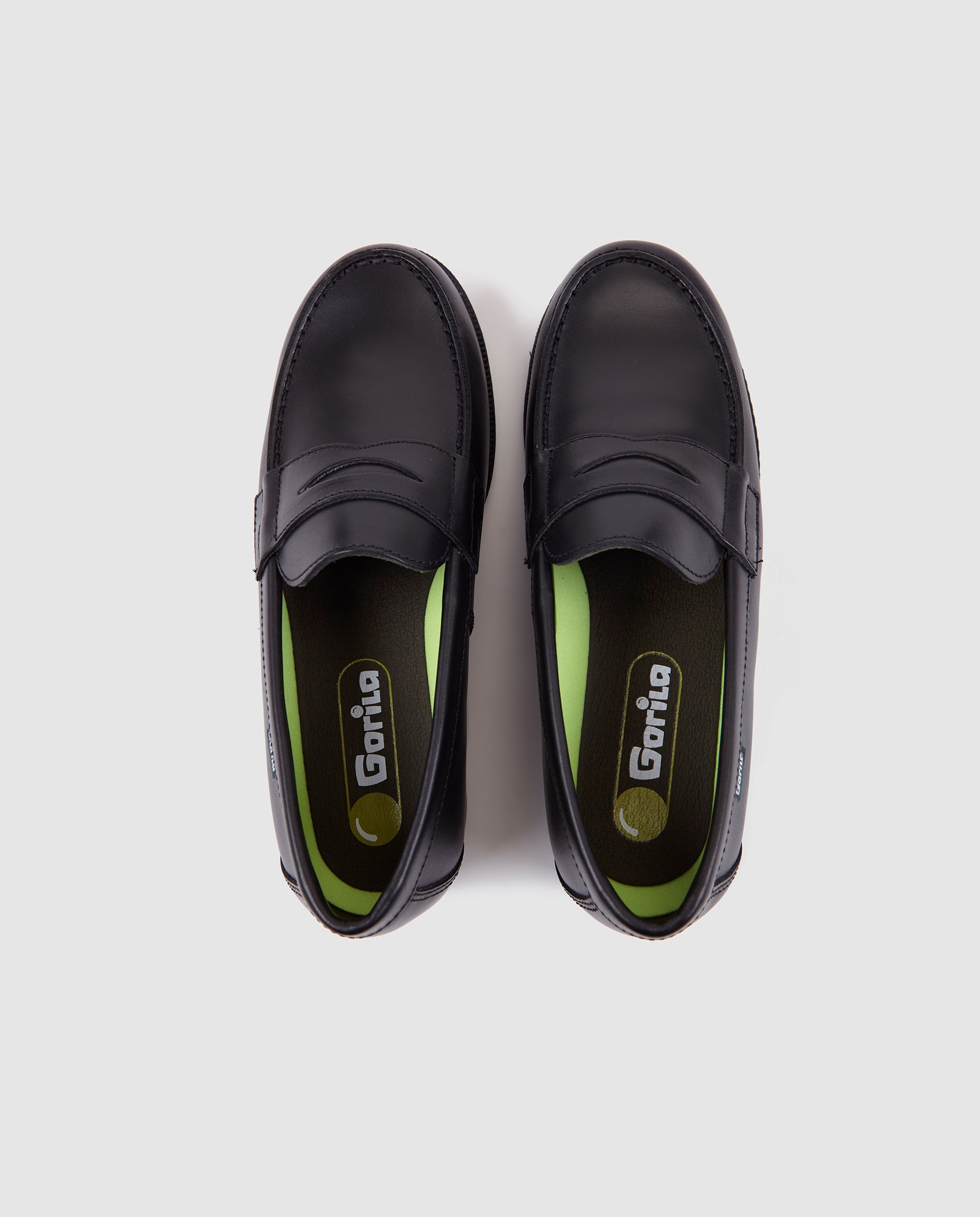 Mocassins de menino Gloria de pele em preto Preto-4